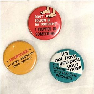Collectable Buttons 80's Body Talk